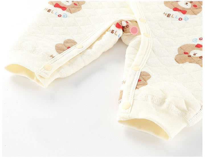 Gevoerde baby onesie met lange mouwen