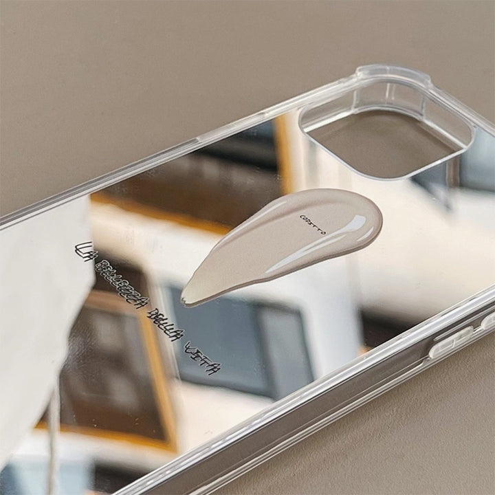 Compatible con Apple , Un toque de estuche para teléfono con espejo de crema