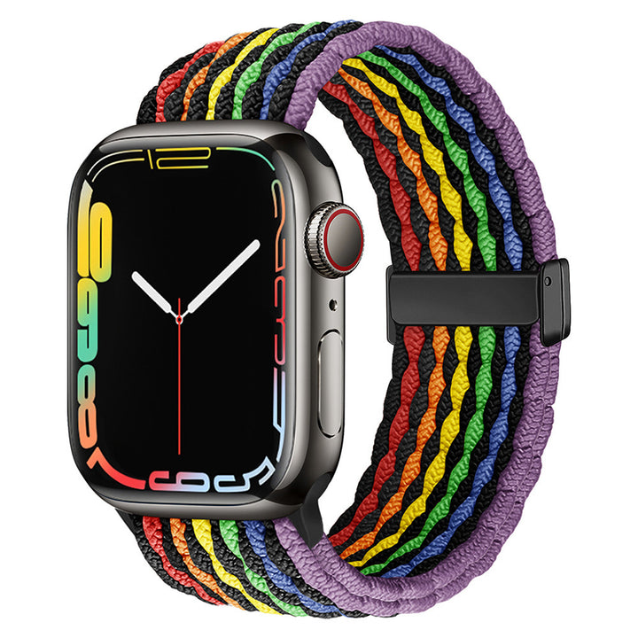 Féach ar strap Rainbow Níolón Níolón Fite Sleamhnáin Strap Elastic Universal Universal