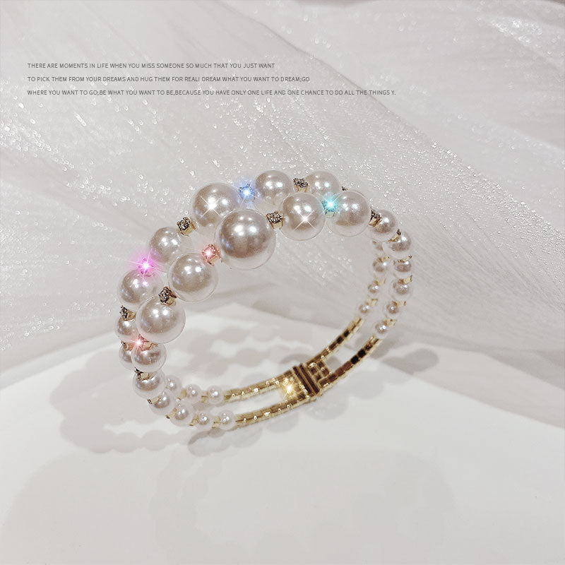 Pearl Opening Bracelet Ins Special Interest Design
