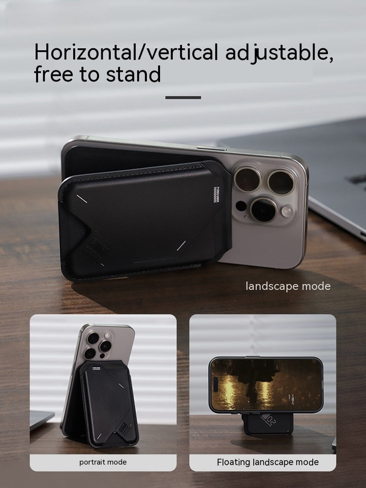 Magnetisk flip-kortholder G02 To-i-ett-lommebok Multi-vinkel sammenleggbar mobiltelefonholder Ultra-Thin Portable