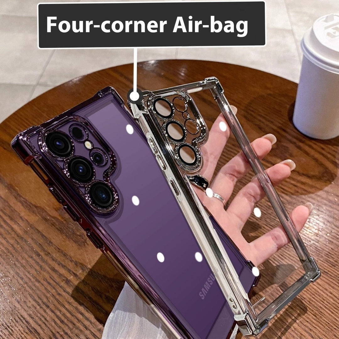 حقيبة هاتف ذات أربع زاوية شفافة مطلية بالكهرباء