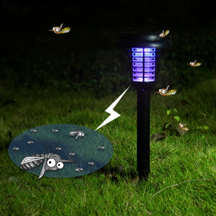 Solar LED wiederaufladbare Anti-Mosquito-Lampe Elektronische Fliegenwanze Insekten Schädling UV Trap Outdoor Garten Rasenlampe