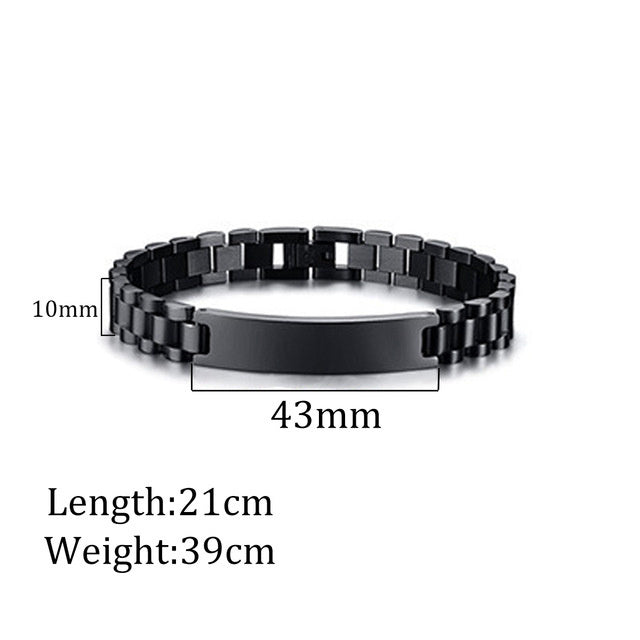 Stylish Stainless Steel Laser Engraving Bracelet