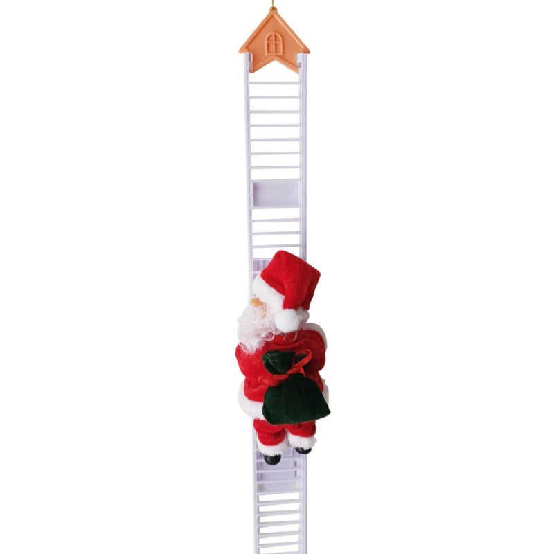 Escalada escada elétrica Papai Noel escalando brinquedos de boneca de escada vermelha