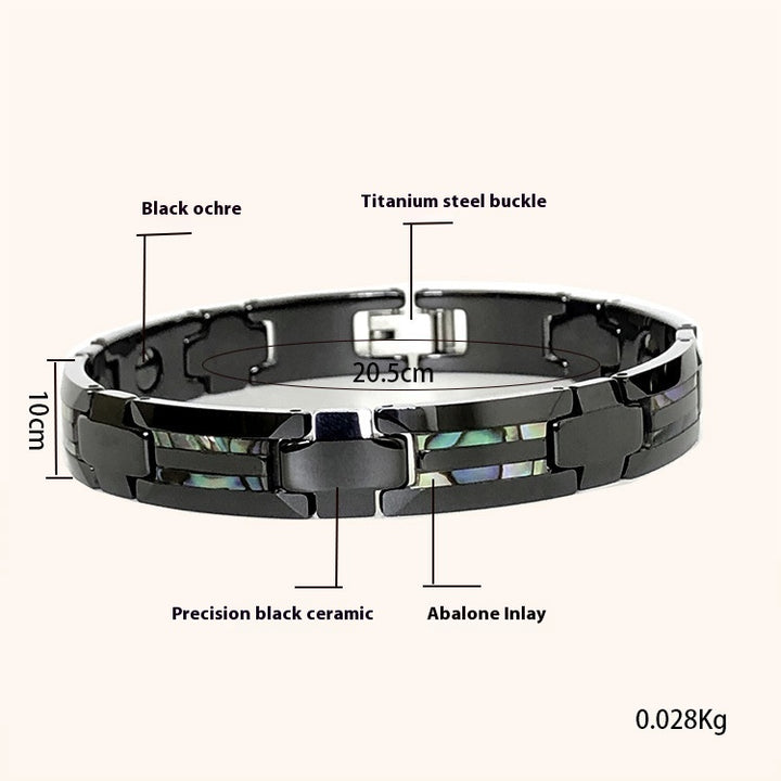 Wolfraam goud keramische ingelegde kleurschaal waterdicht mes schrapen niet-bloemen jongens magnetische eenvoudige armband