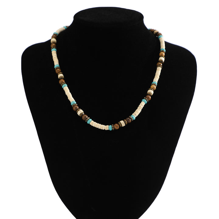 Bohemian Style Turquoise Wooden Bead Necklace