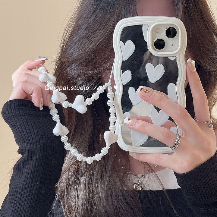 Wave Edge Mirror Heart adecuado para S24 S21 Ultra Phone Case Silicone