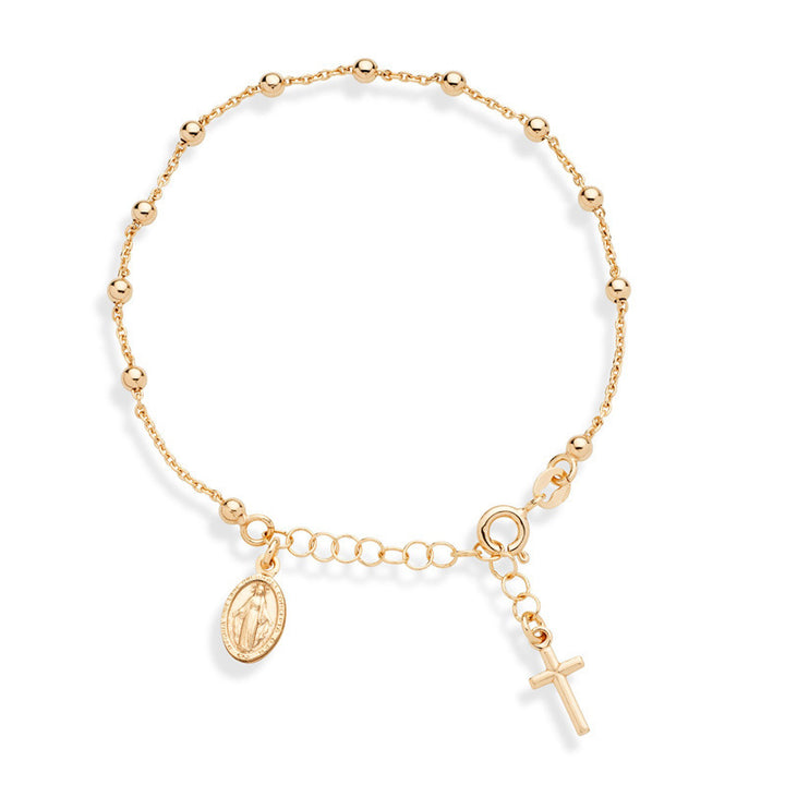 Einfache Jungfrau Mary Clip Perlen einstellbares Kreuzarmband