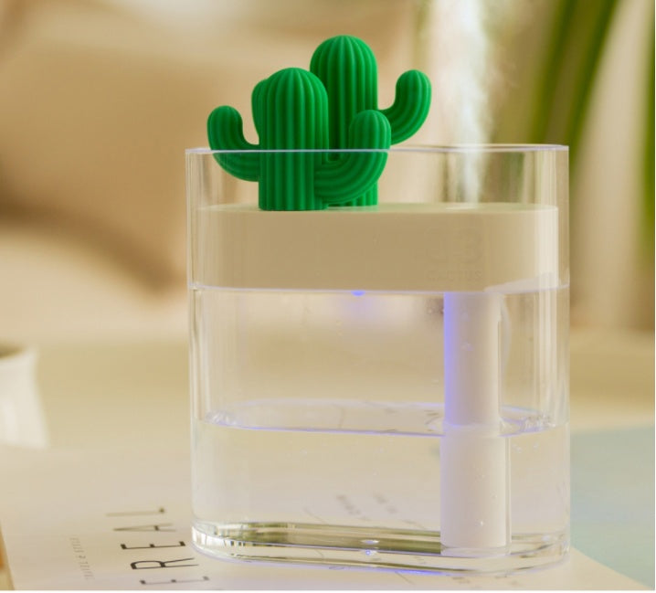 Humidificador portátil de cactus de paisaje transparente