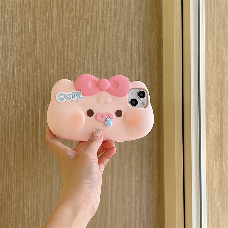 All-inclusive Silicone Snot Pig Phone Case