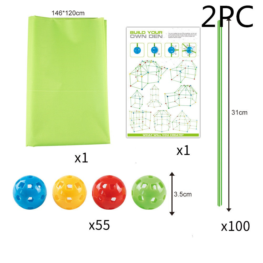 Tenda per perle fai -da -te per bambini Kit di costruzione di forti per edifici per costruzioni Tenda da costruzione Tenda da combattimento
