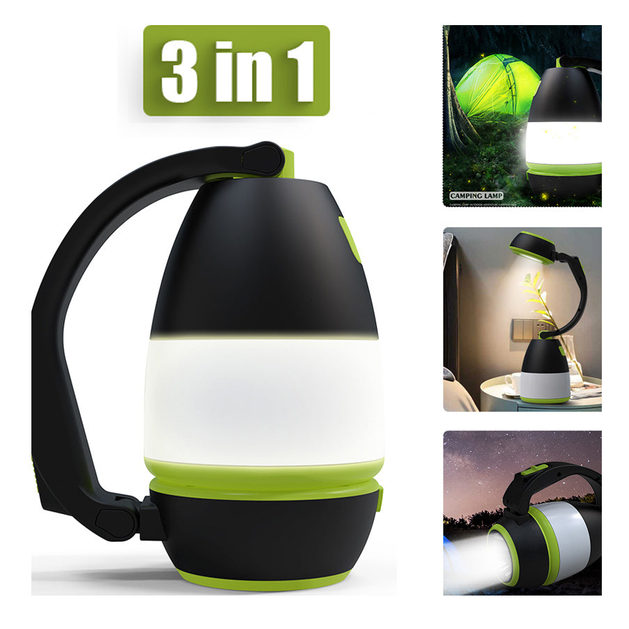 3 IN1 Multifunktionaler Tischlampe Drei in einer LED -Zeltlampe Car Night Light Foldable Not Taschenlampe
