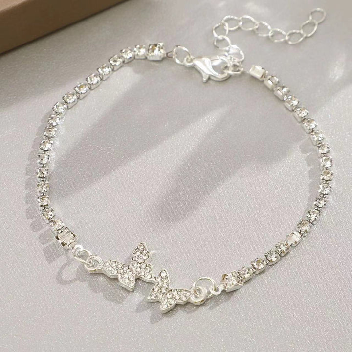 Pulseira de borboleta cravejada de diamante feminina