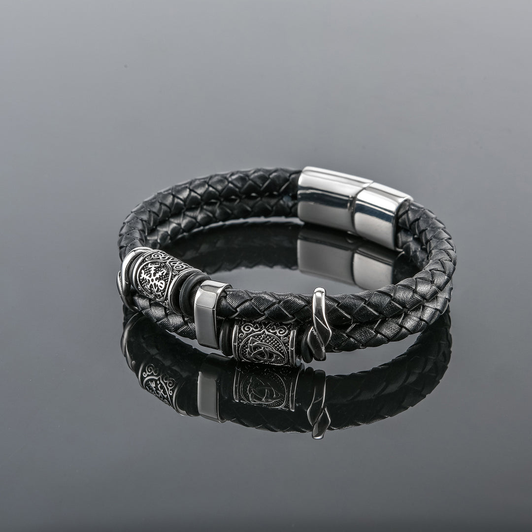 Multi-Layer-Lederarmband für Männer mit Leder