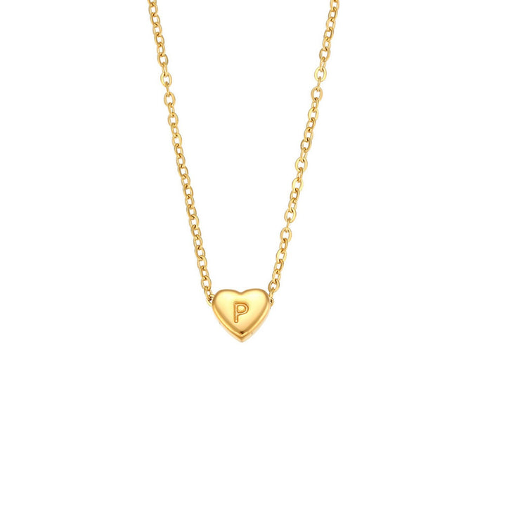 Heart Initial Gold Necklace