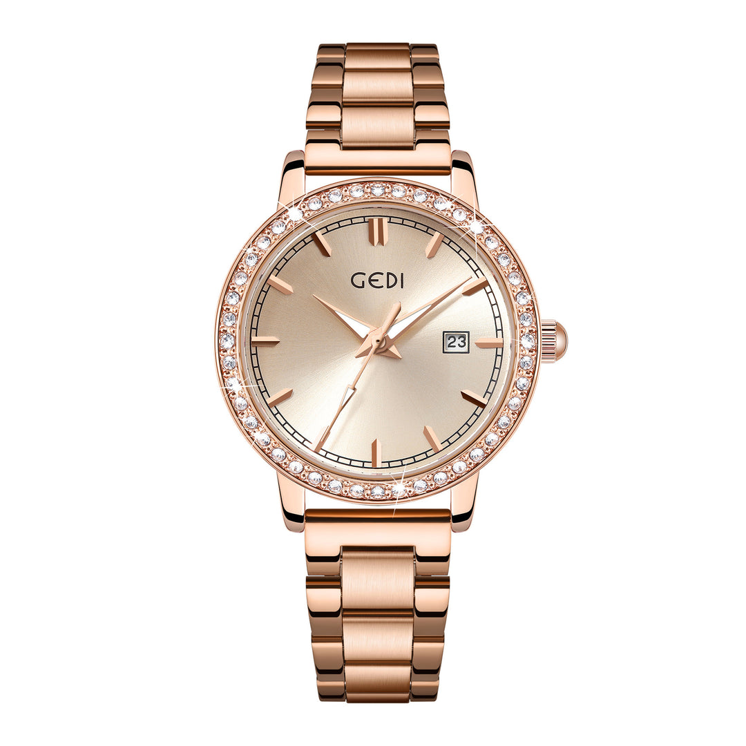 Montre en quartz en acier inoxydable pour femmes