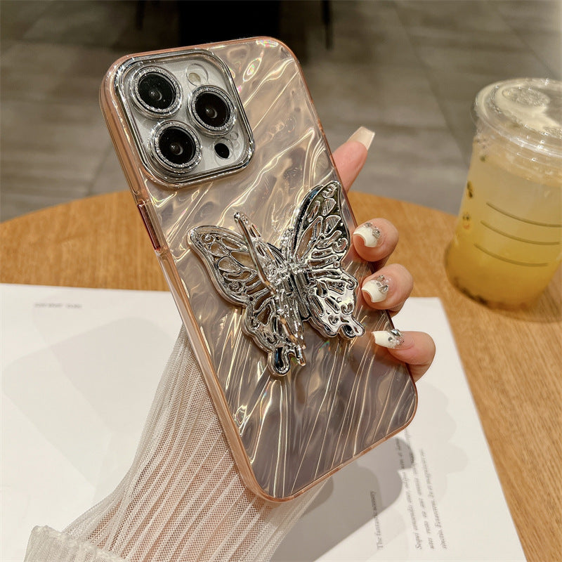 Water Ripple Lens Protector Butterfly Silicone Phone Case