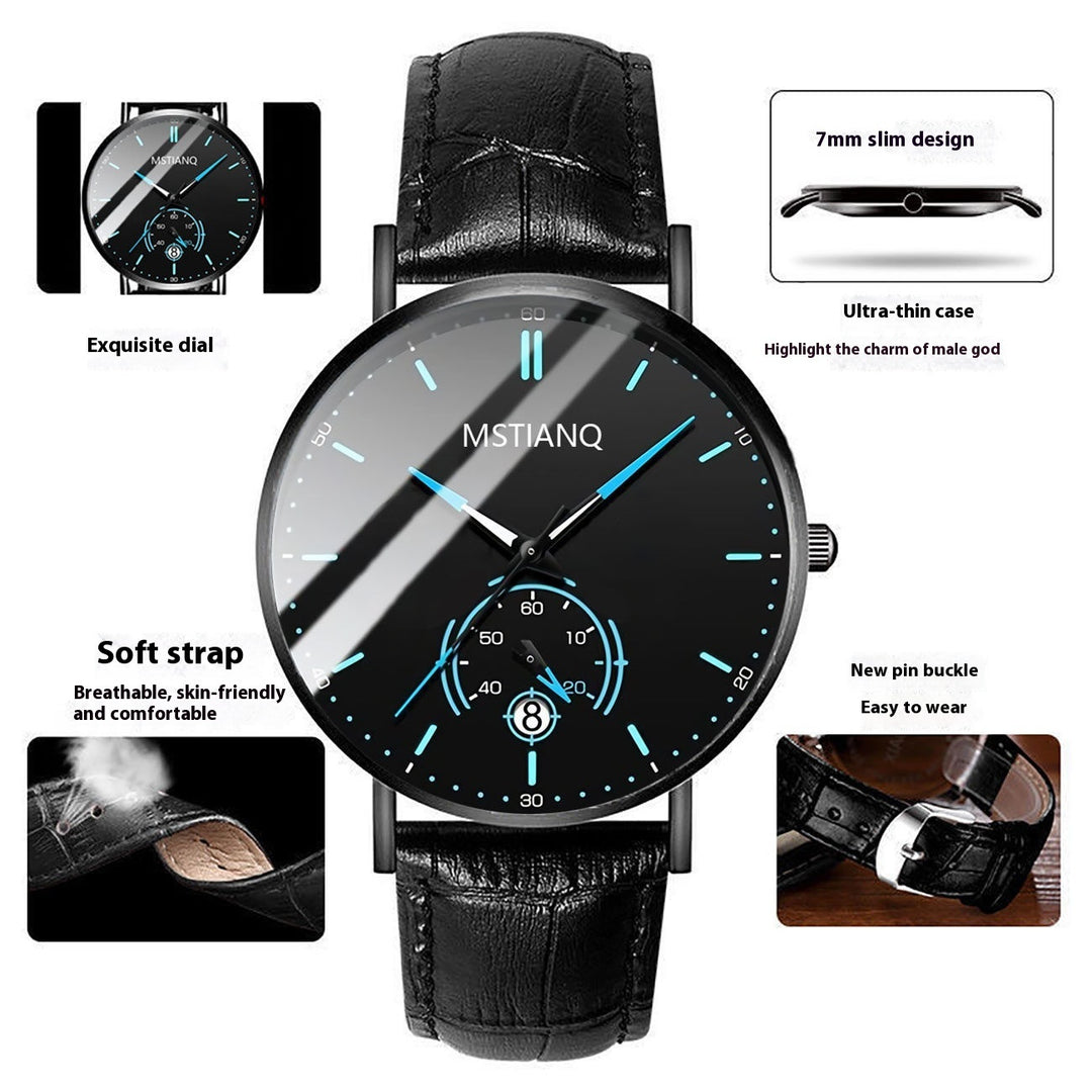 Trade Watch Stylish Black Technology Belt Refined Steel Korean Casual Calendar