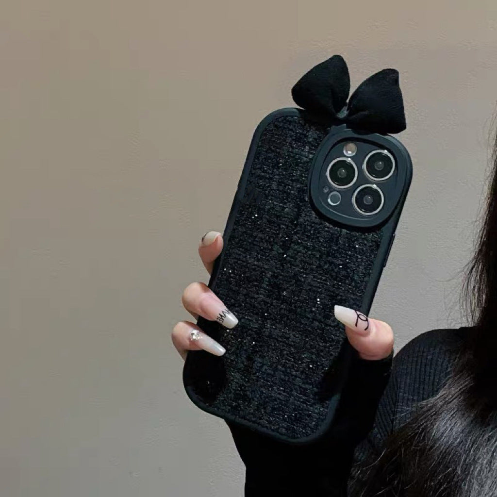 Yüksek dereceli Siyah Klasik Stil Yay Telefon Kılıfı