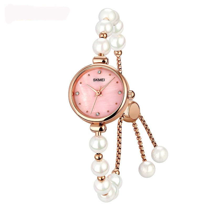 Modieuze all-match elegante dameskwarts Kijk Pearl Natural Stone Riem Bracelet Watch