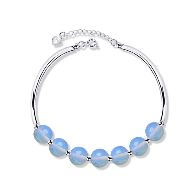 925 Sterling sølv Amazonite armbånd naturlig krystall