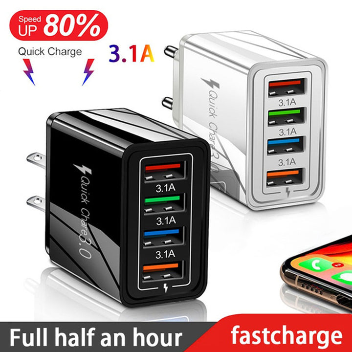 Încărcător USB Quick Charge 3.0 4 Adaptor pentru telefon pentru tabletă Portabil Portabil Mobile încărcător rapid
