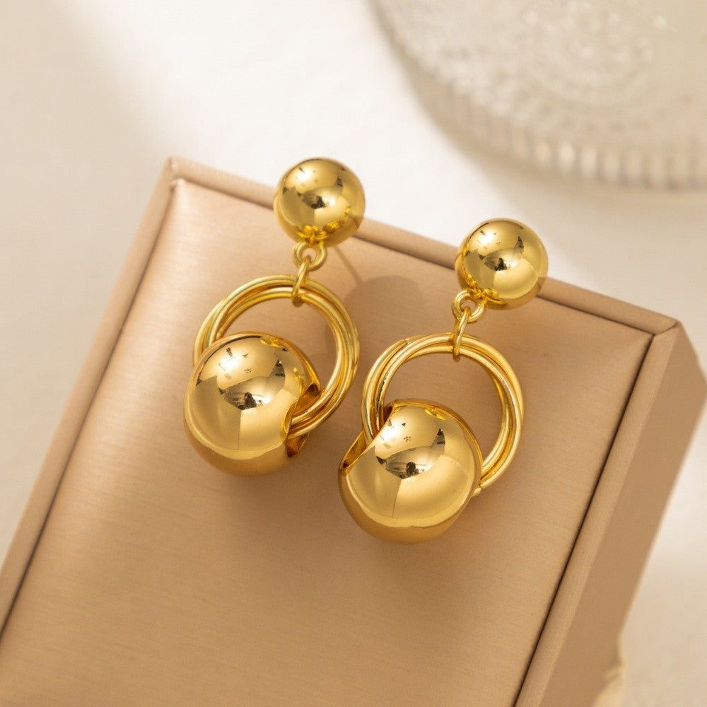 Mode populaire Golden Perced Geometric Oreing Boucles