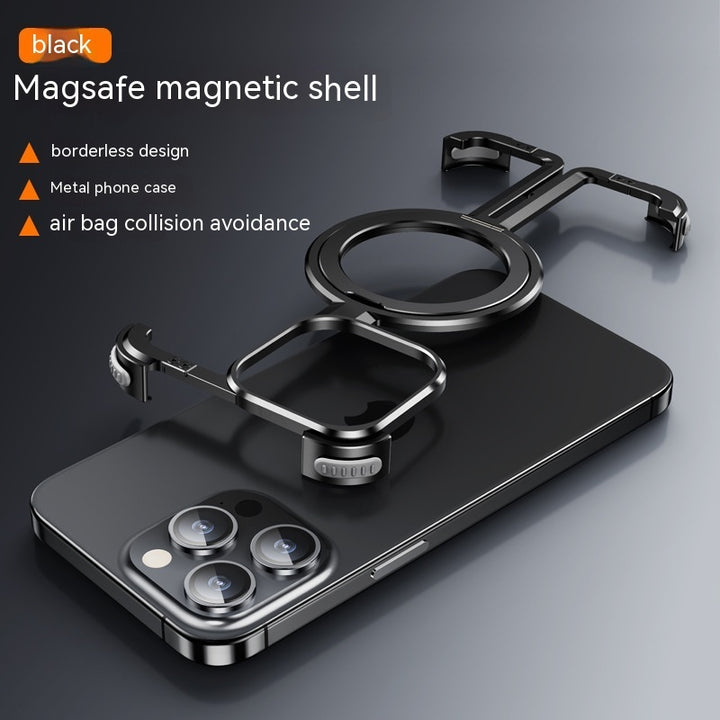 Metall Airbag Anti-Fall Shell Phone Case Protective Stöttabsorption Aerospace Grad Aluminium Holder Cover