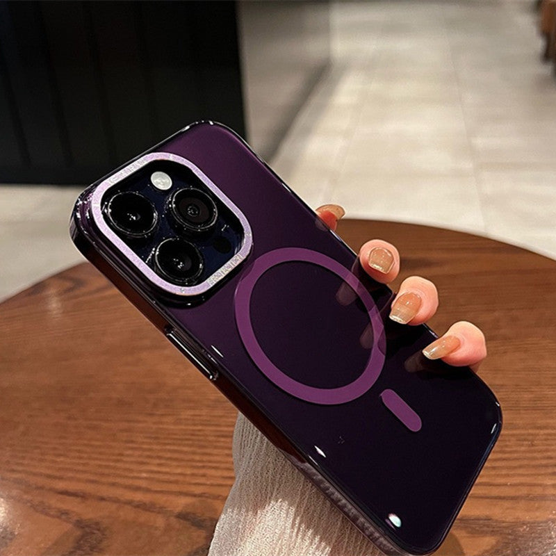 Gjennomsiktig magnetisk metalllinse Avansert sans All-Inclusive Ultra-Thin Phone Case