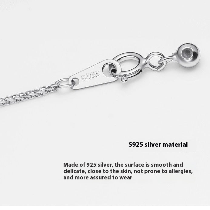 S925 Sterling Silver Chopin Universal Chain Naisten yksinkertainen DIY -säädettävä neula