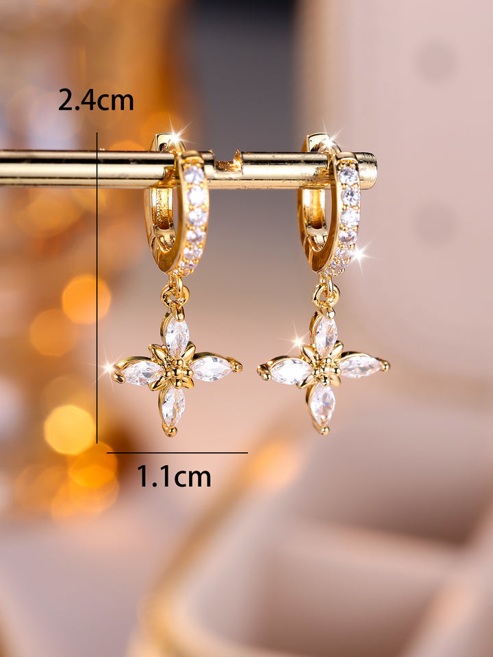 Fashion navet auriu albă diamant cu ochi Xingx Clip pentru urechi Lux de lumină
