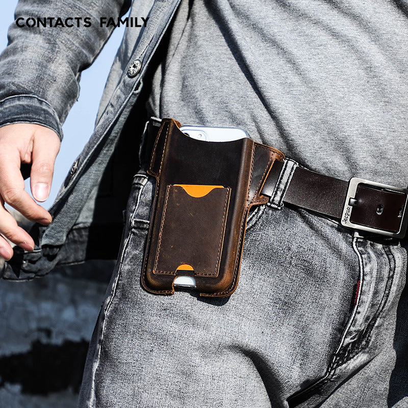 Crazy Horse Leather Belt Phone Case