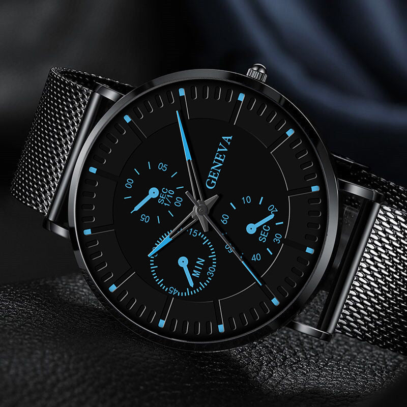 Sangle en mailles de la mode coréenne Watch pour hommes Simple