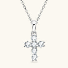 Ins Cross Diamond Necklace French Retro 925 Silver Pendant