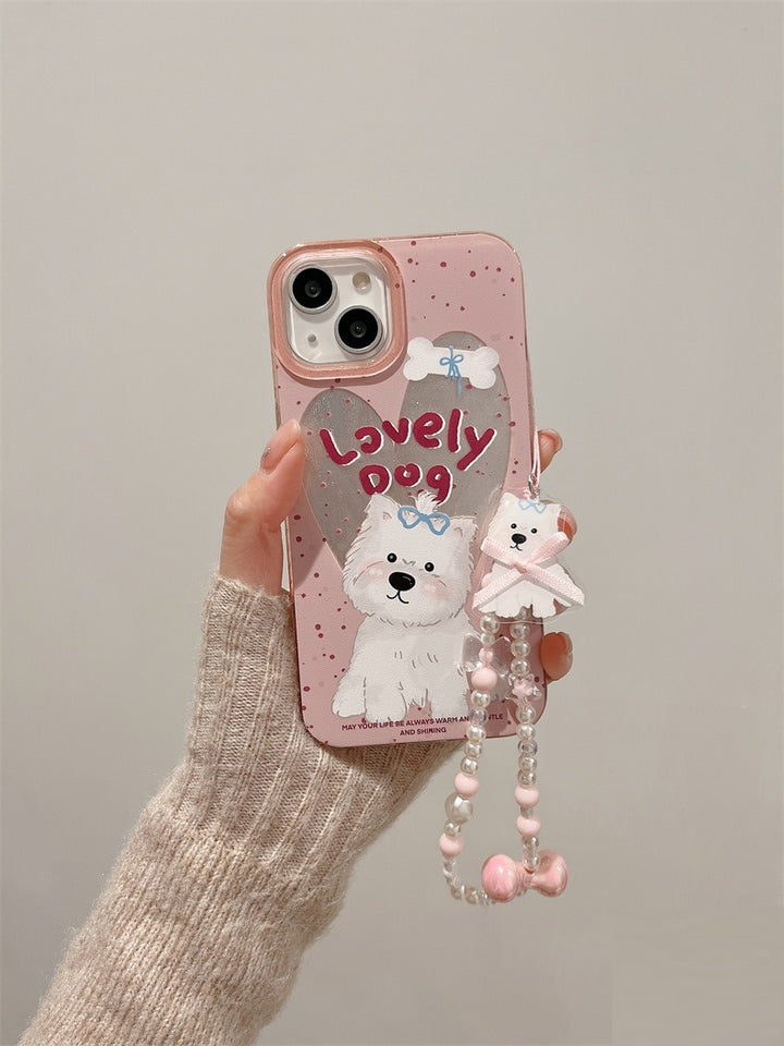 Polka Dot Chain Chlorophytum Girl Heart Cute Cartoon Phone Case