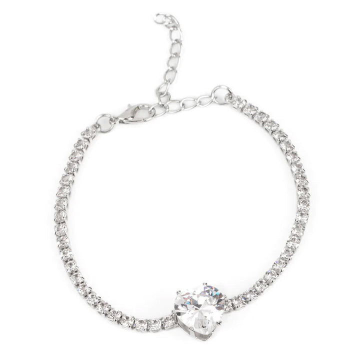 Bracelet de zircon en forme de cœur pour les femmes