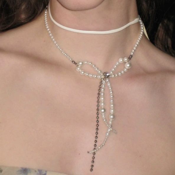 Collar de cuerda de cuero de la cadena de perlas de cuerda de cuerda