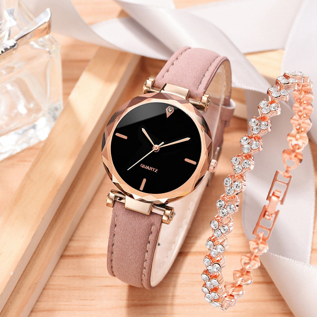 Assista Simples Belt Watch Quartz Watch Bracelet Terno