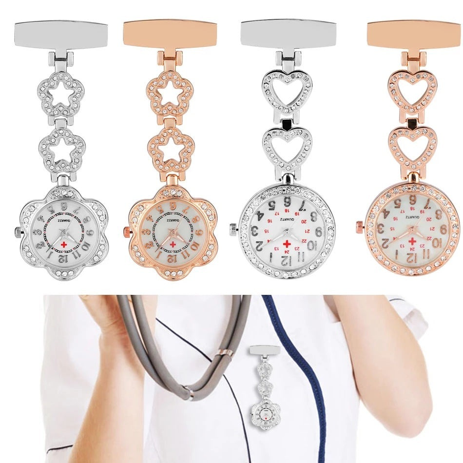 Roller Diamond Nurse's Watch Hanging Chest Watch Portable Pocket Watch Ladies