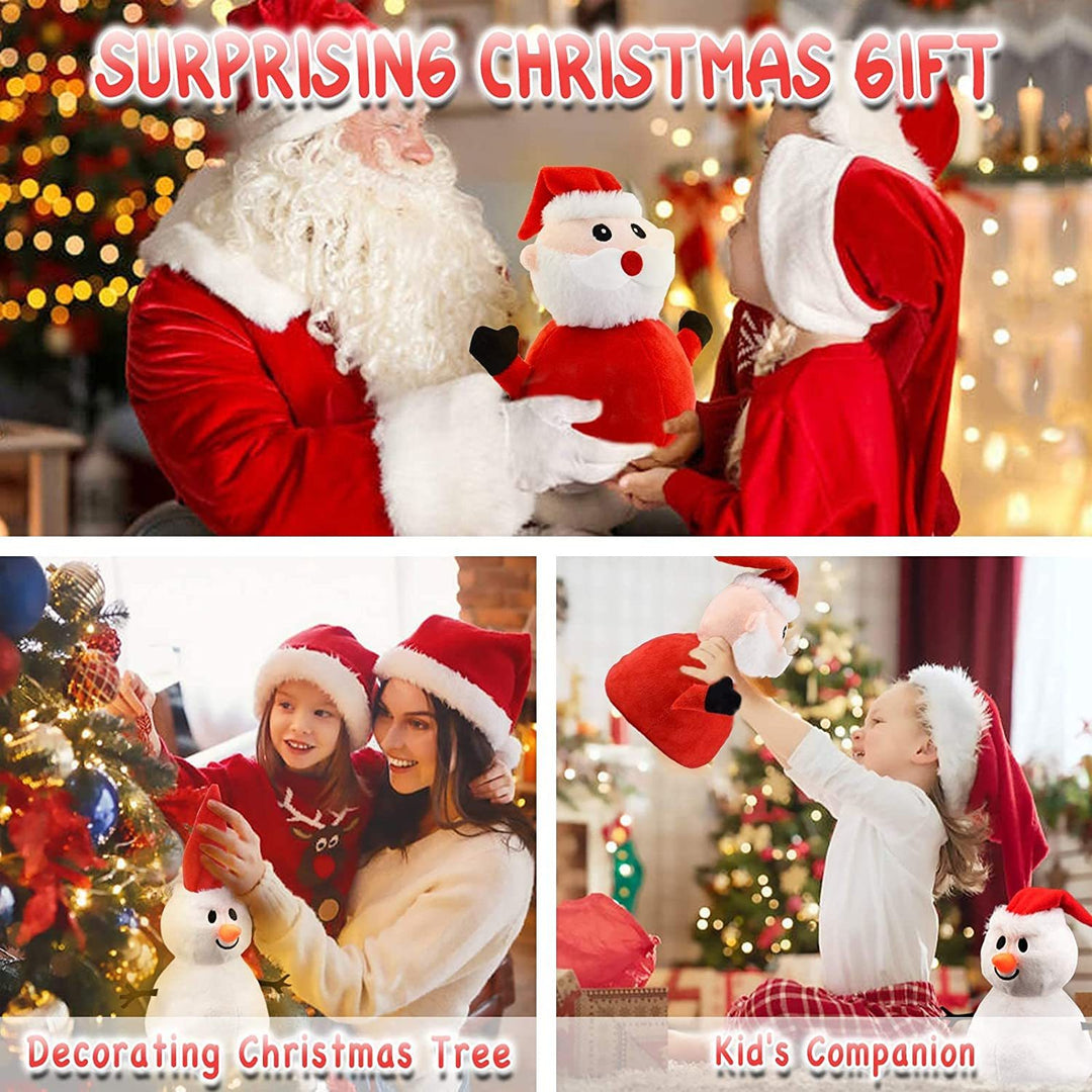 Santa Plush Snowman Plush Toy Reversible Christmas Santa Claus Doble Lade Plushie Soft Año Nuevo Regalo de cumpleaños para niños Plataforma Amazon Panado