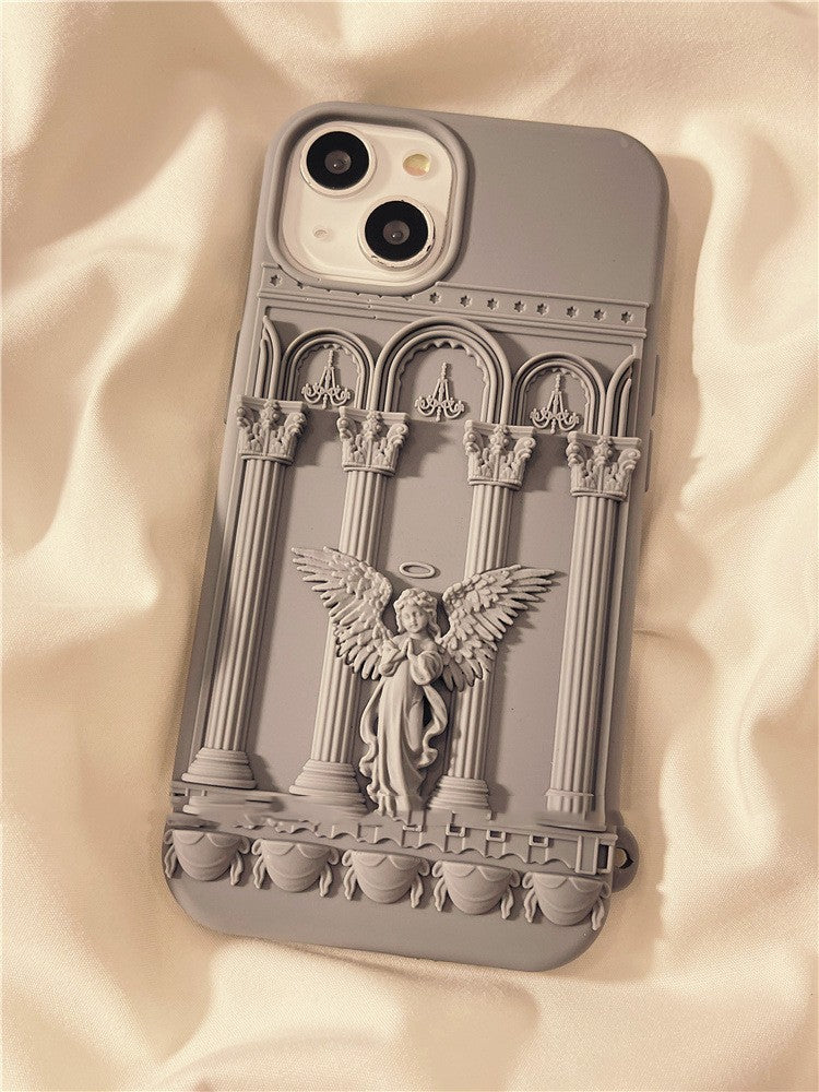 Étui de téléphone en silicone Angel Silicone créatif tridimensionnel Cartoon angel