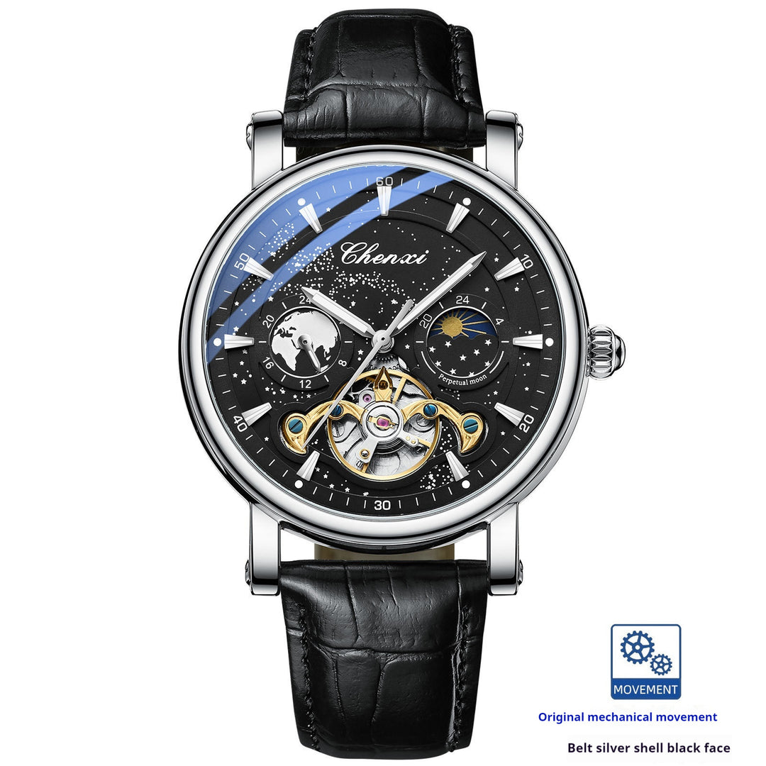 Xinghe Moon Phase Hollow Tourbillon Ceas mecanic Luminous