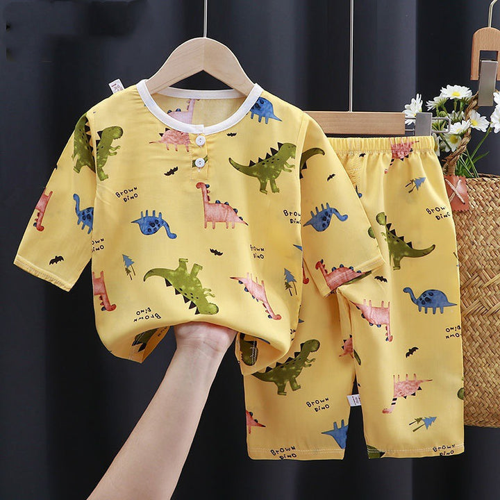 Летни дрехи памучни копринени климатични дрехи бебешки дрехи
