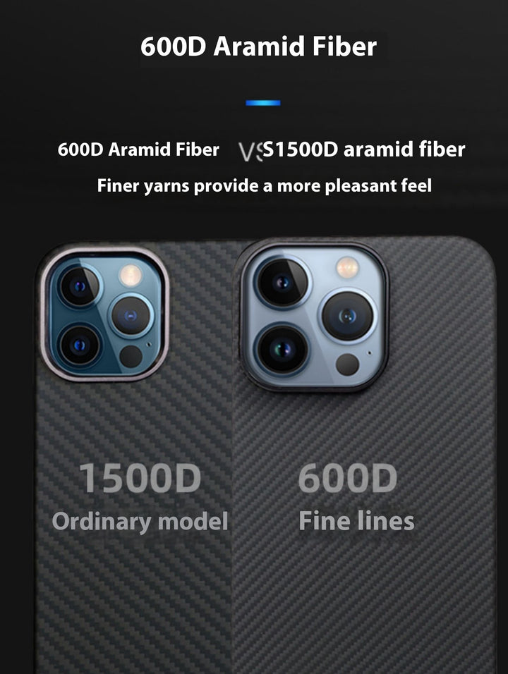 İnce Çizgiler 600D Ultra Yeterli All-Sarılmış Karbon Fiber Telefon Kılıfı