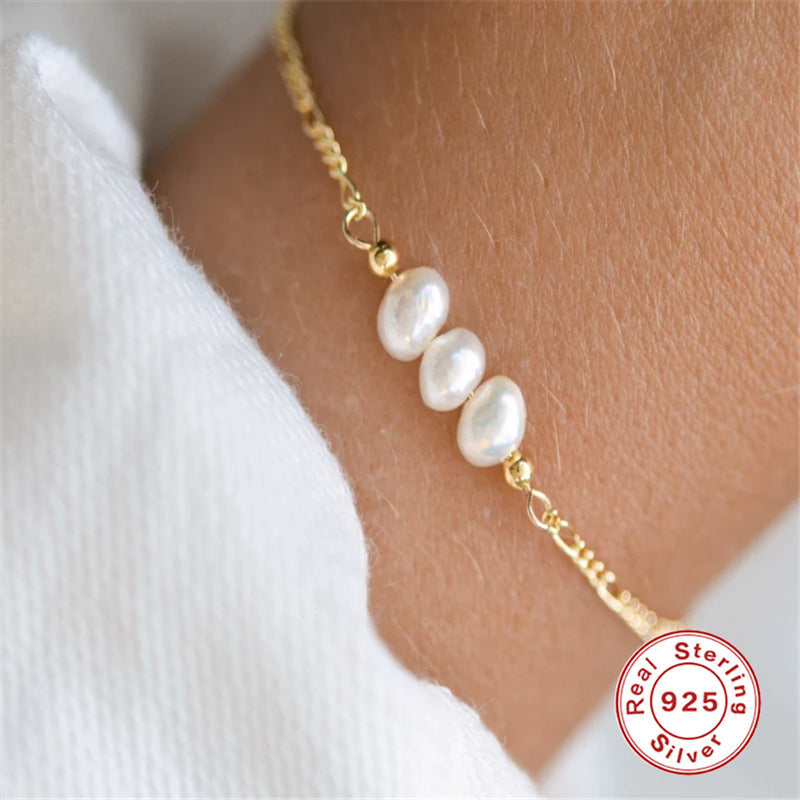 Mode statement Sterling Silver Design Pearl -armband