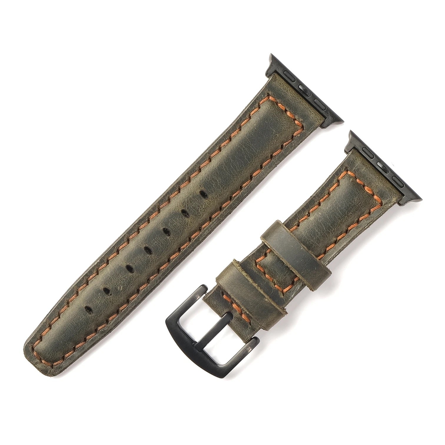 Apple Watch SE 2 2022 44 MM Handmade Leather Band Strap Khaki