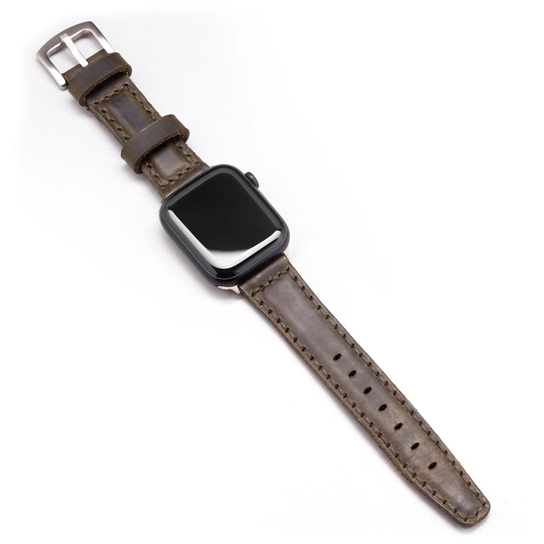 Apple Watch SE 2 2022 44 mm handgefertigtes Lederarmband dunkelgrün