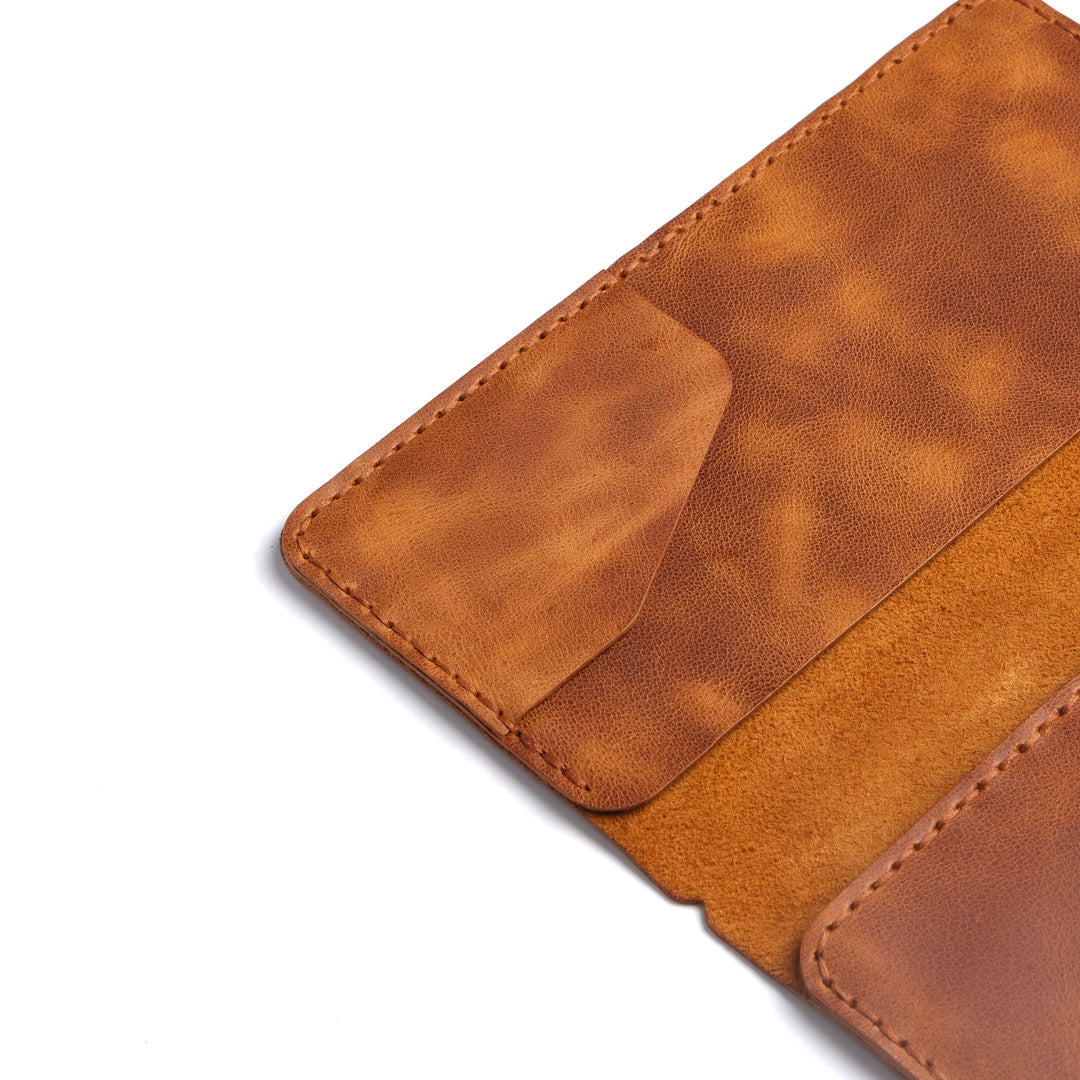 Plain Leather Handmade Wallet Brown