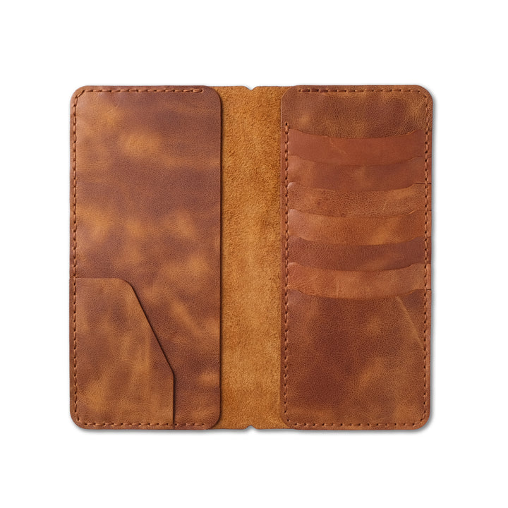 Plain Leather Handmade Wallet Brown